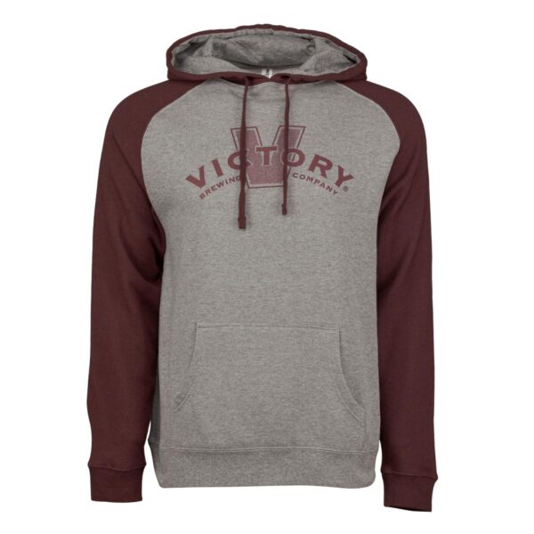 Victory Men's Vintage Hoodie | Grey/Burgundy